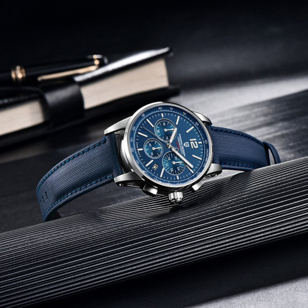 large Годинник чоловічий Pagani Design YS008 Silver-Blue 3